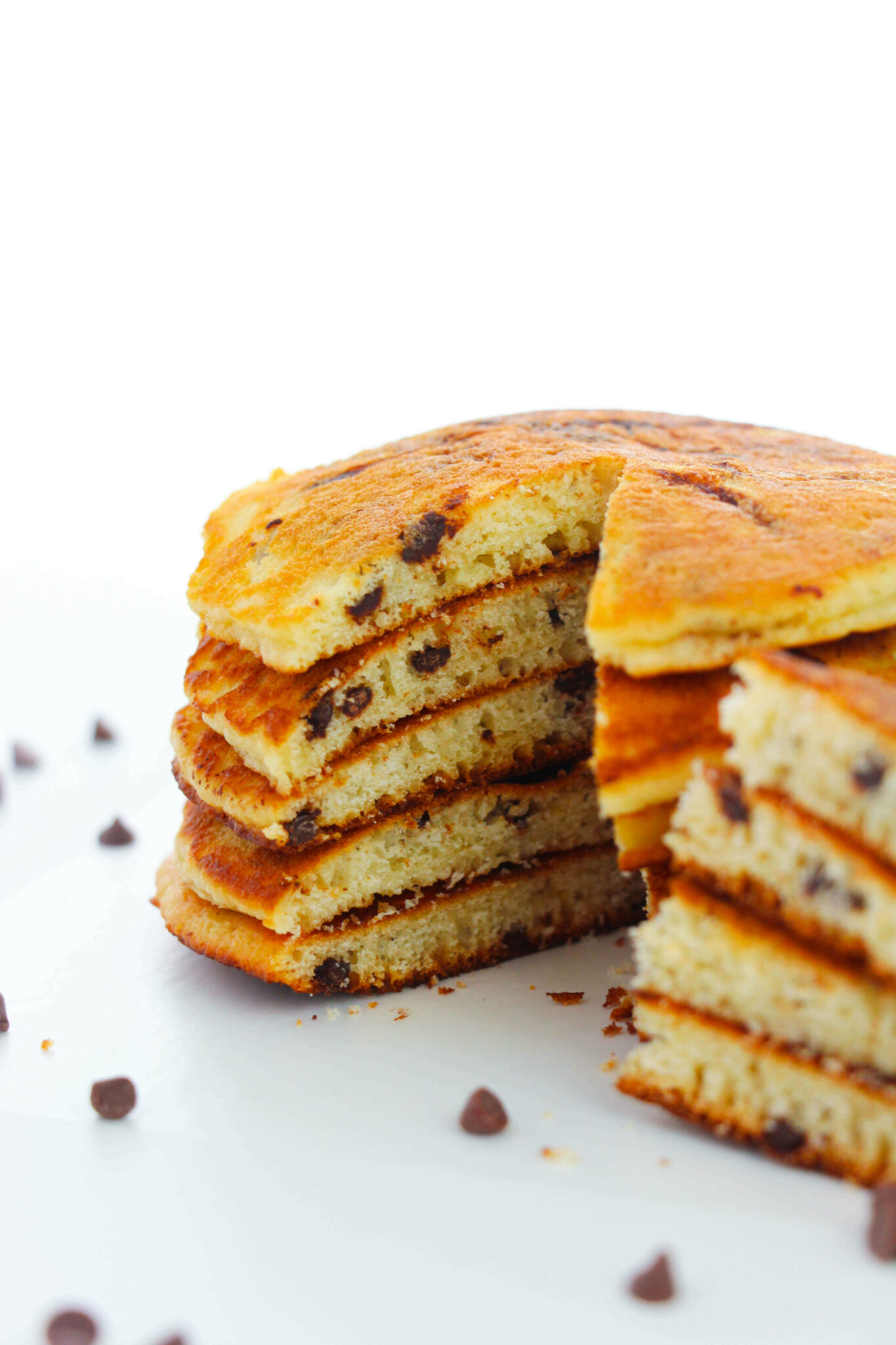 A view of the breakfast with a bite cut out.