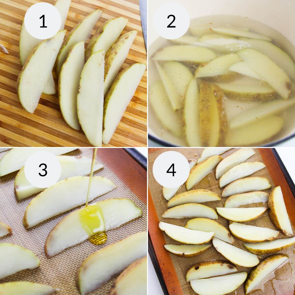 Cutting the wedges.