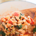 A spoonful of the Italian White Beans.