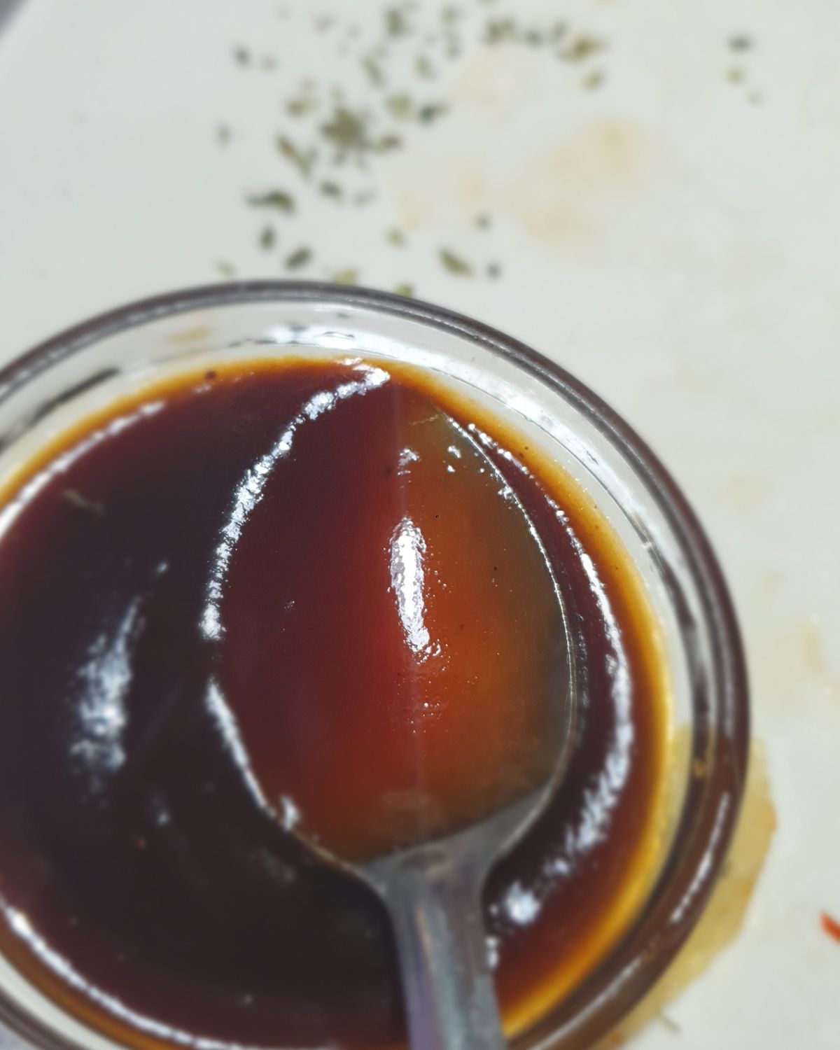 A spoon of sauce.