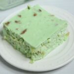 A side view of the lime jello salad.