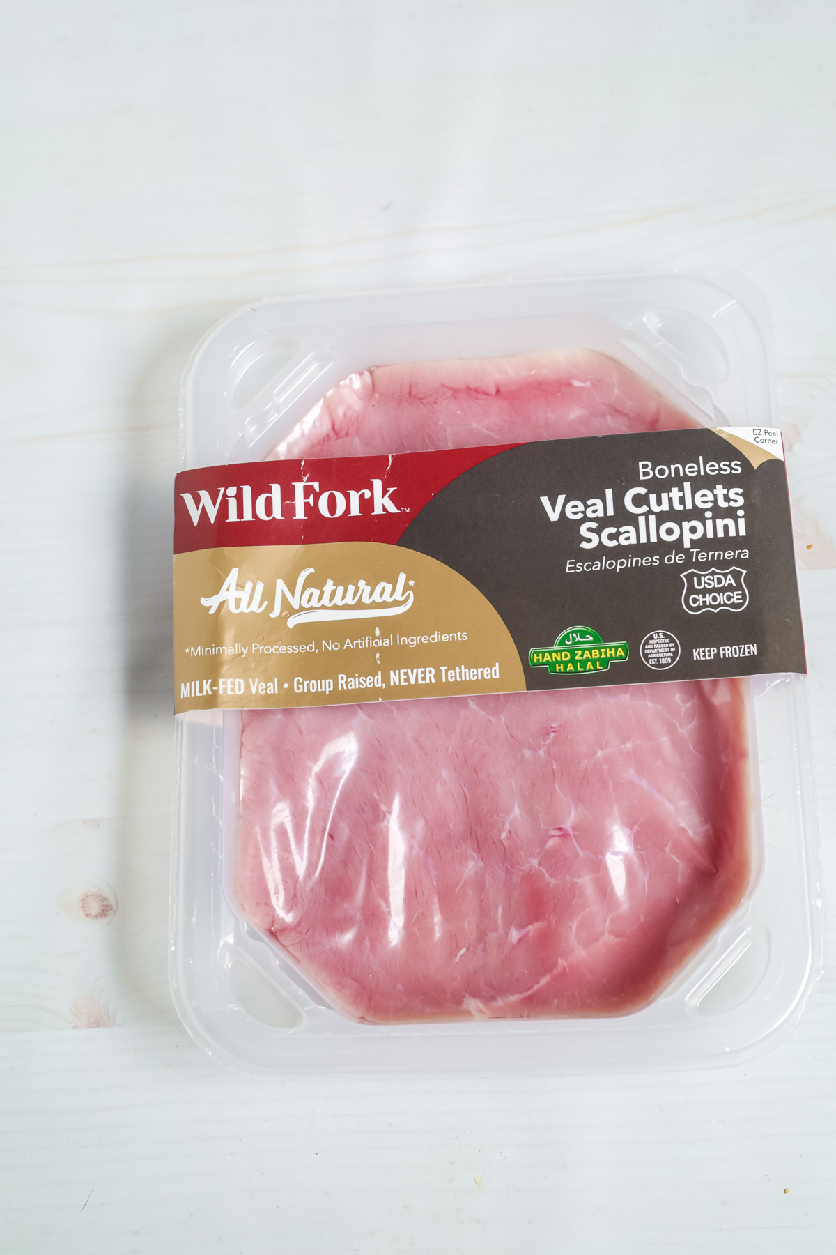Package of veal scallopini cutlets