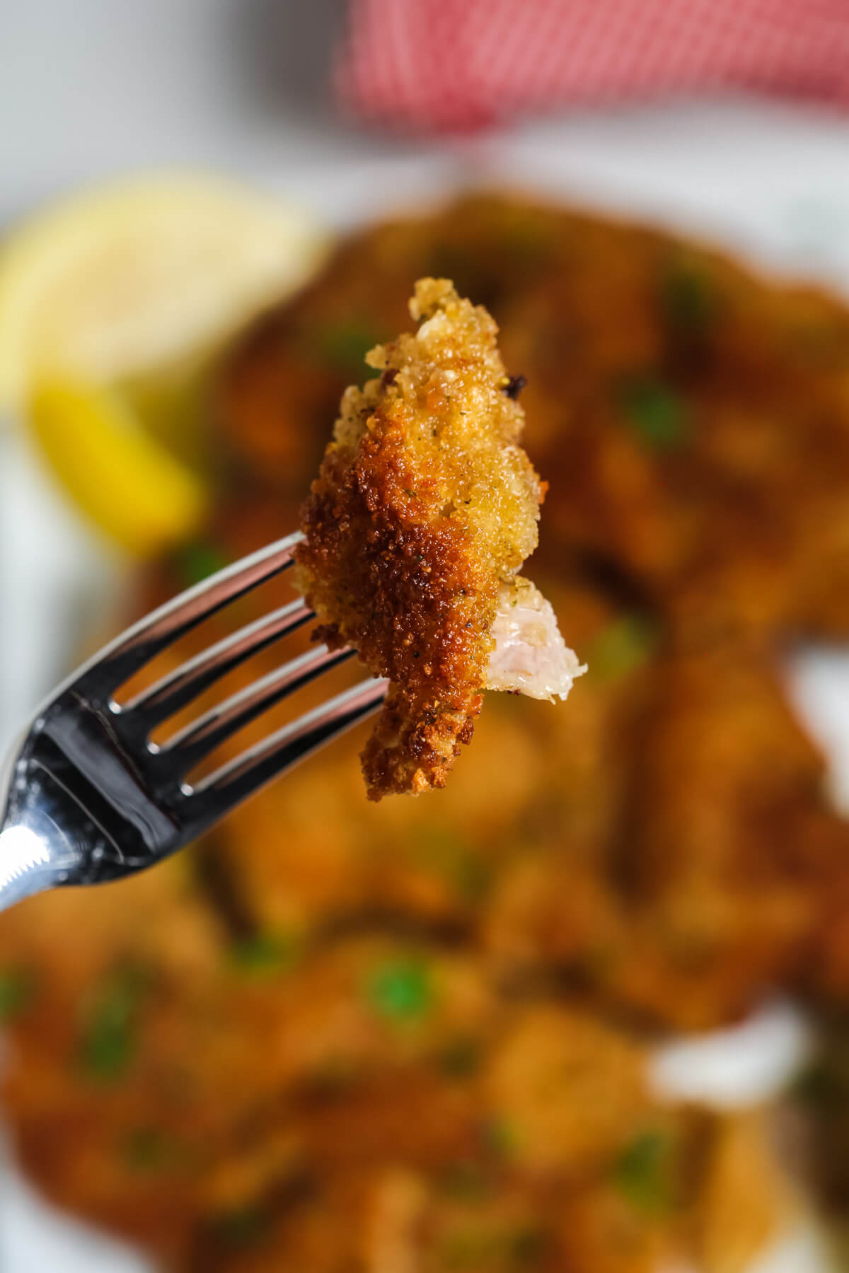 A forkful of the veal.