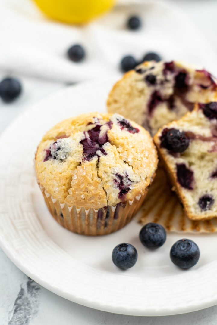 Muffins on a plate.