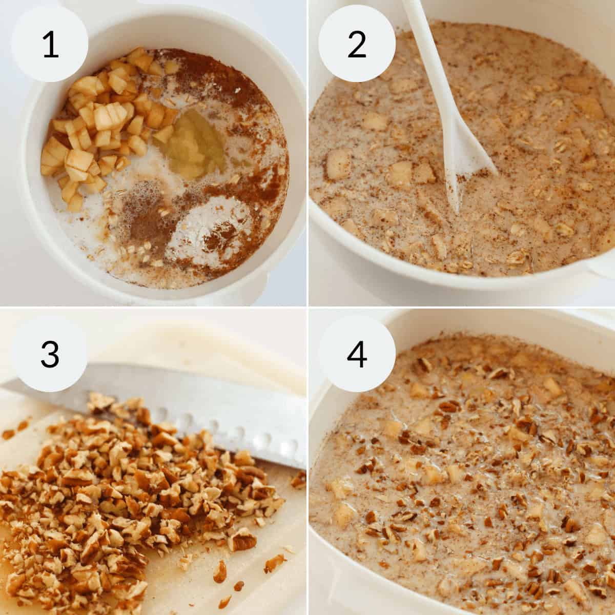 Combing all the ingredients needed to make the squares.