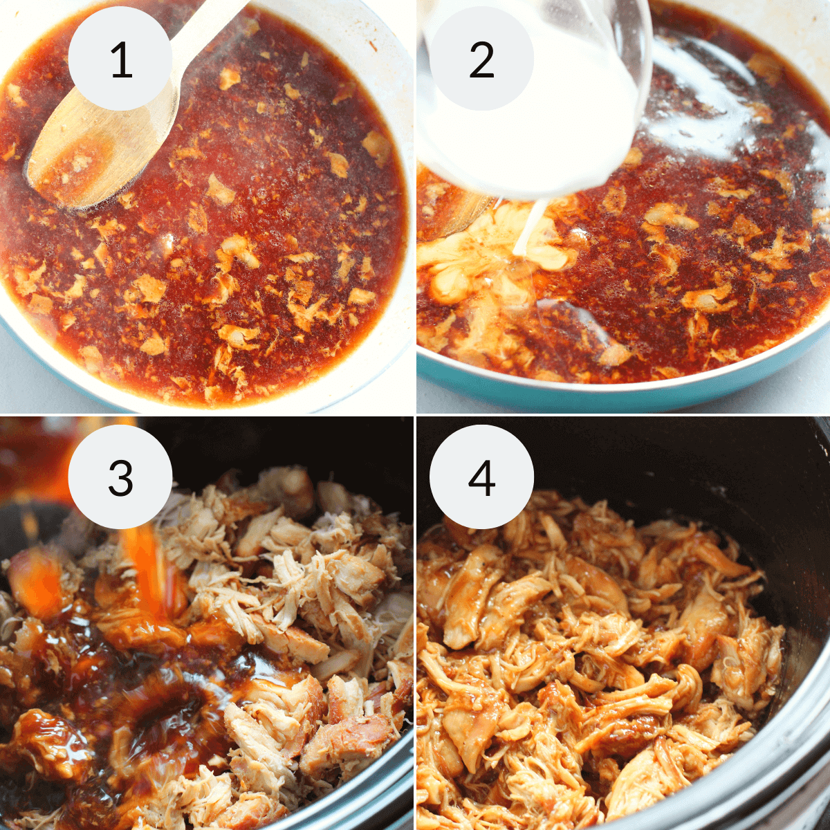 Finishing the Chicken Thighs in a slow cooker.