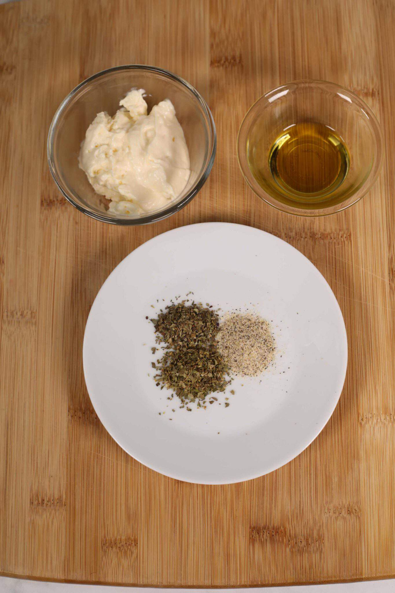 Ingredients for the dipping sauce.