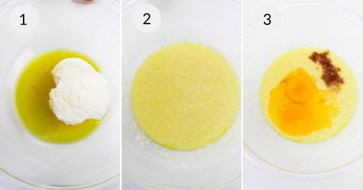 Creating the lemon portion of the muffin.