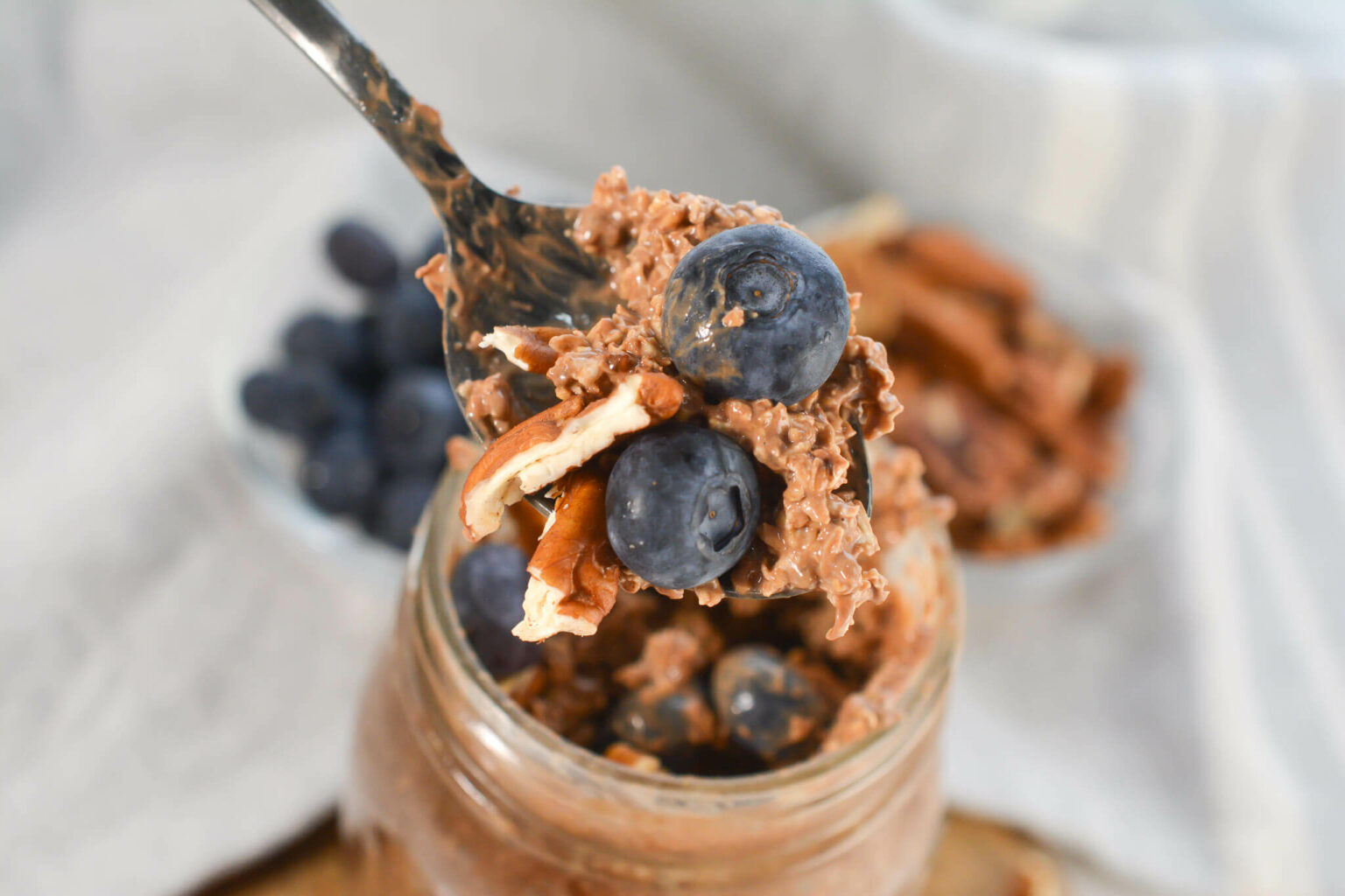 A spoonful of the breakfast.