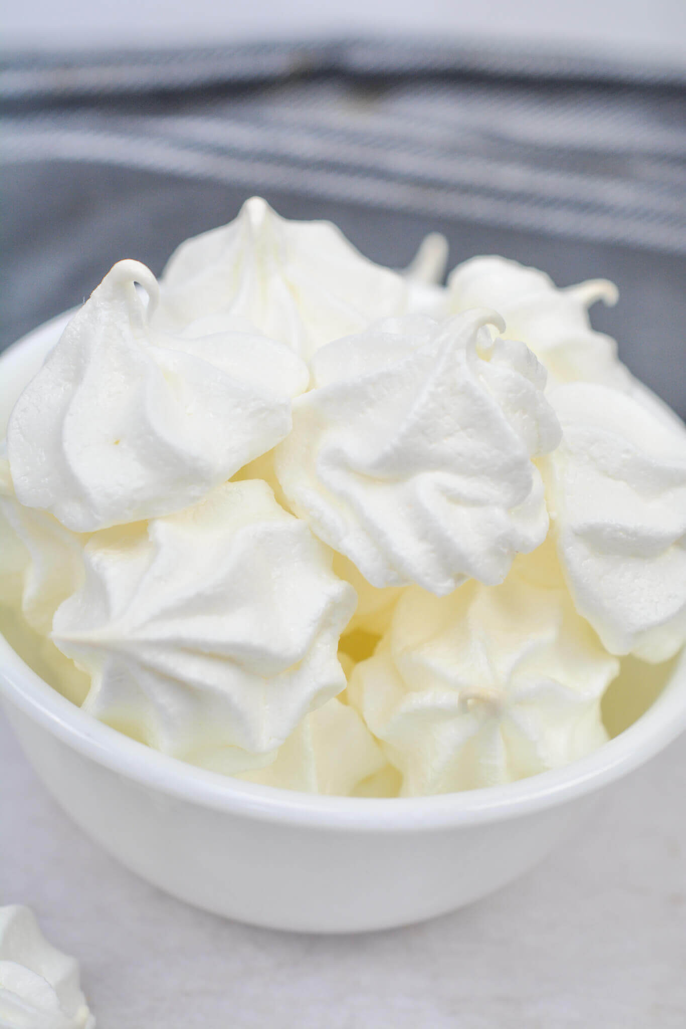 Forgotten Meringue Cookies in a white bowl.