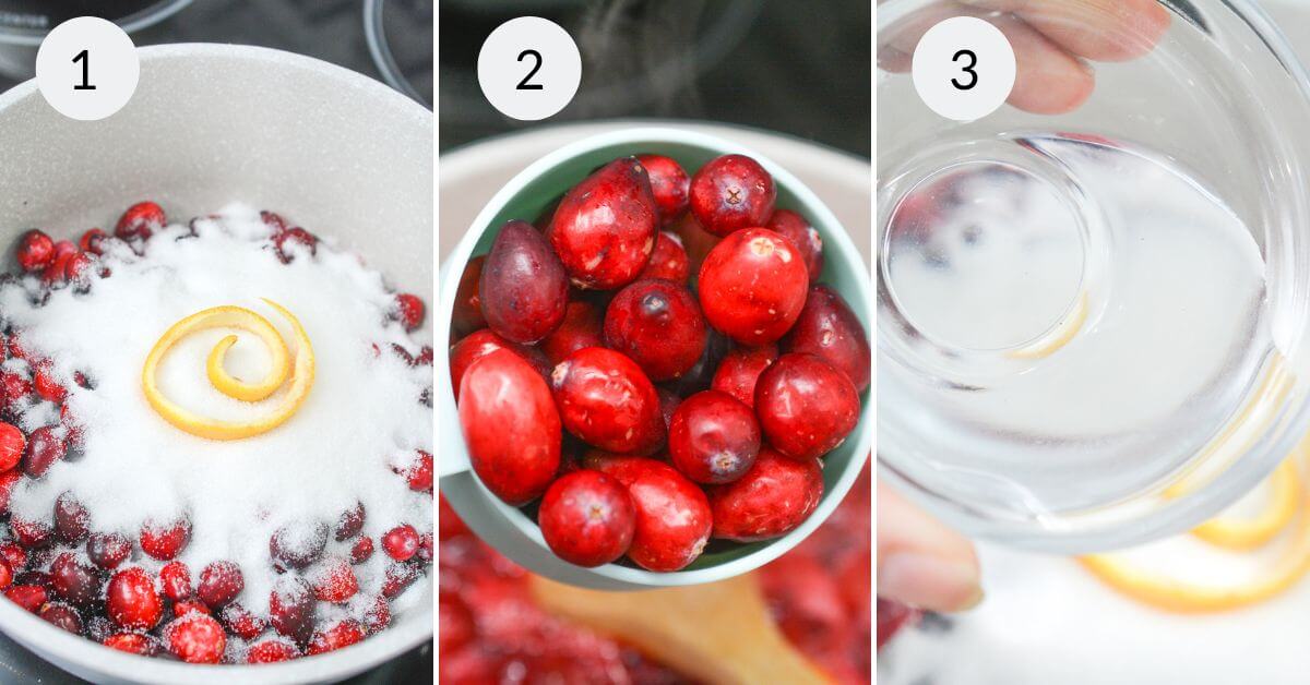 Step by step instructions for making homemade cranberry sauce. 