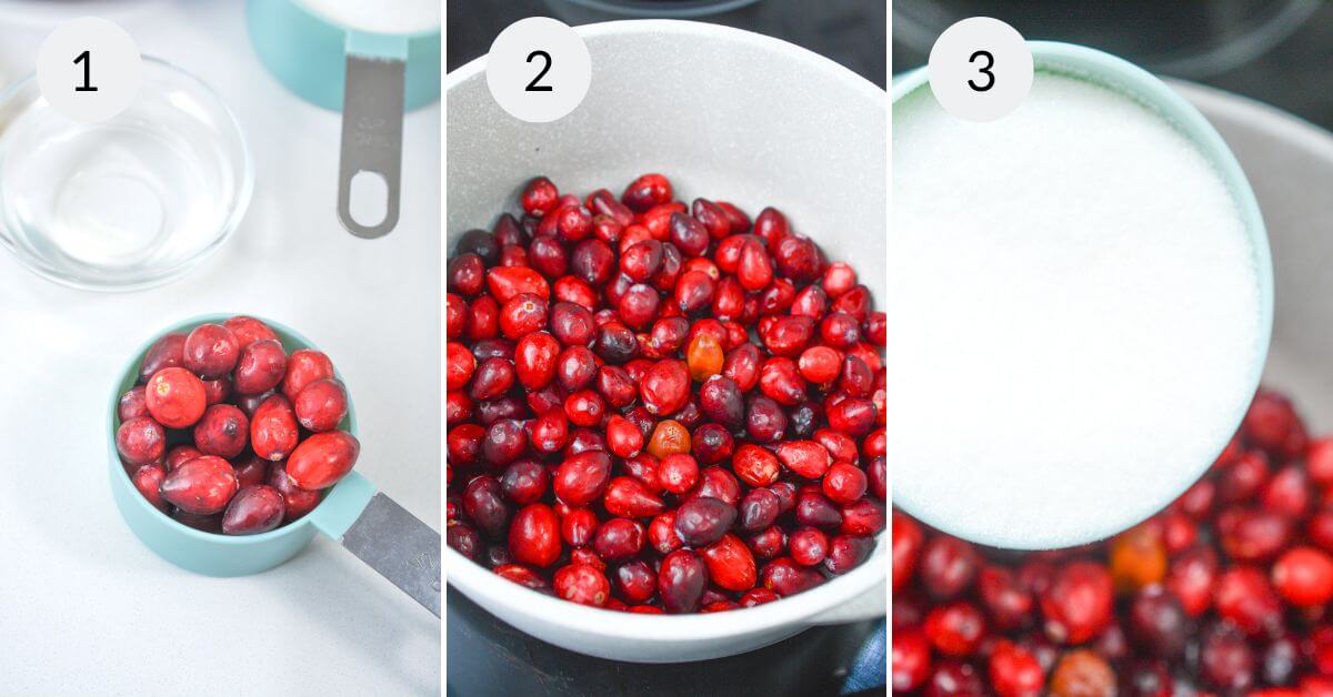 Step by step instructions for making homemade cranberry sauce. 