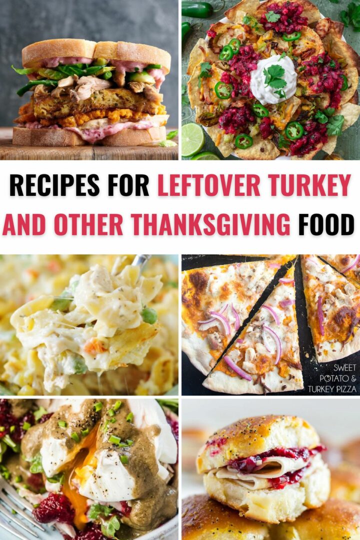 A collection of recipes for leftover turkey and other thanksgiving foods