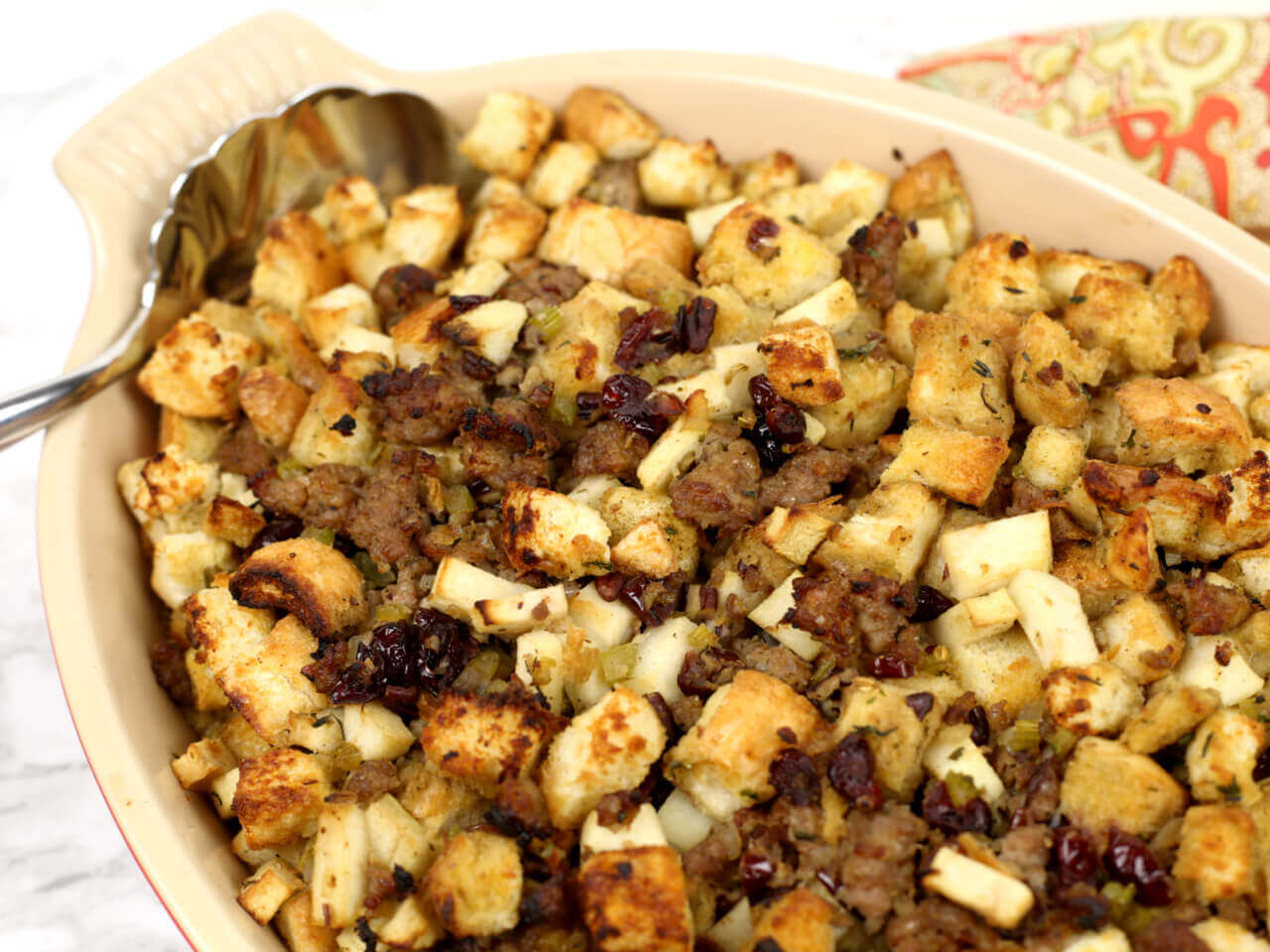 Side view of the stuffing.