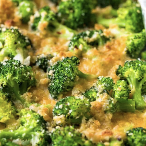 Crispy and crunchy cheesy roasted broccoli