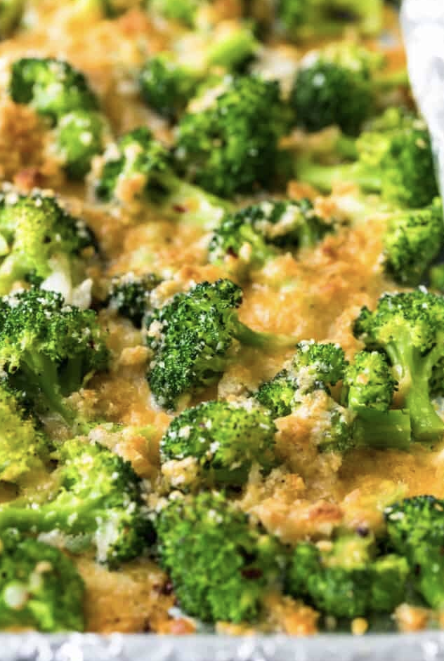 Crispy and crunchy cheesy roasted broccoli