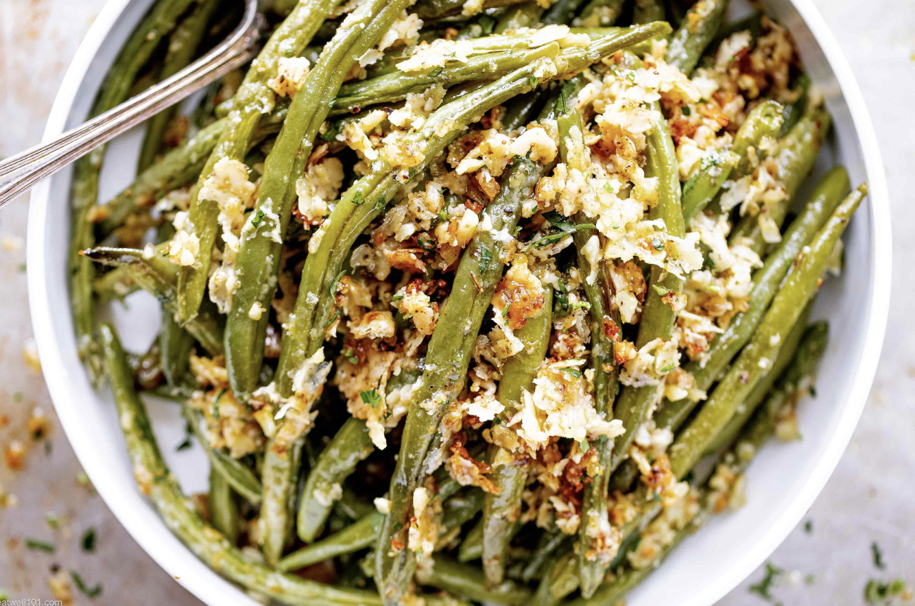 Cheesy parmesan garlic roasted green beans