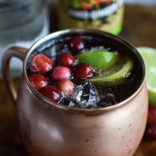 Festive cranberry moscow mule