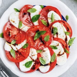 Bright, colorful and delicious caprese salad