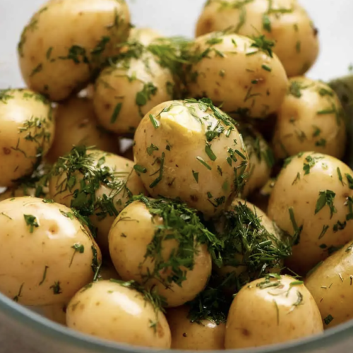 Savory Buttery Roasted Potatoes with herbs