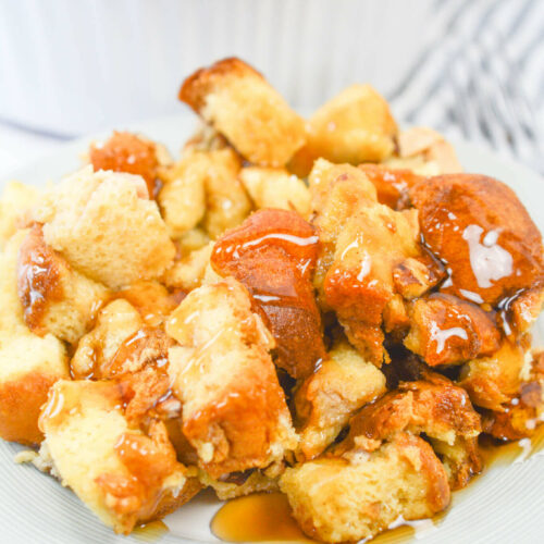 A plate of Crock Pot French Toast breakfast.