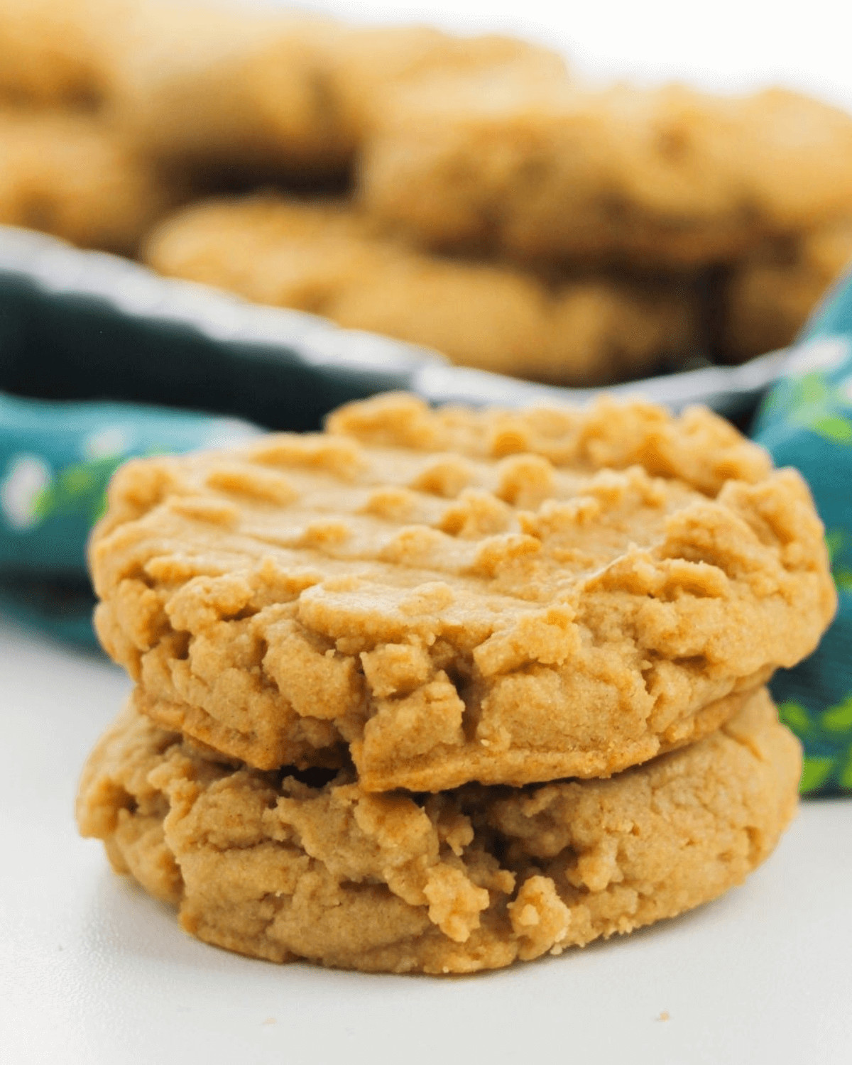 A stack of the jif peanut butter cookies.