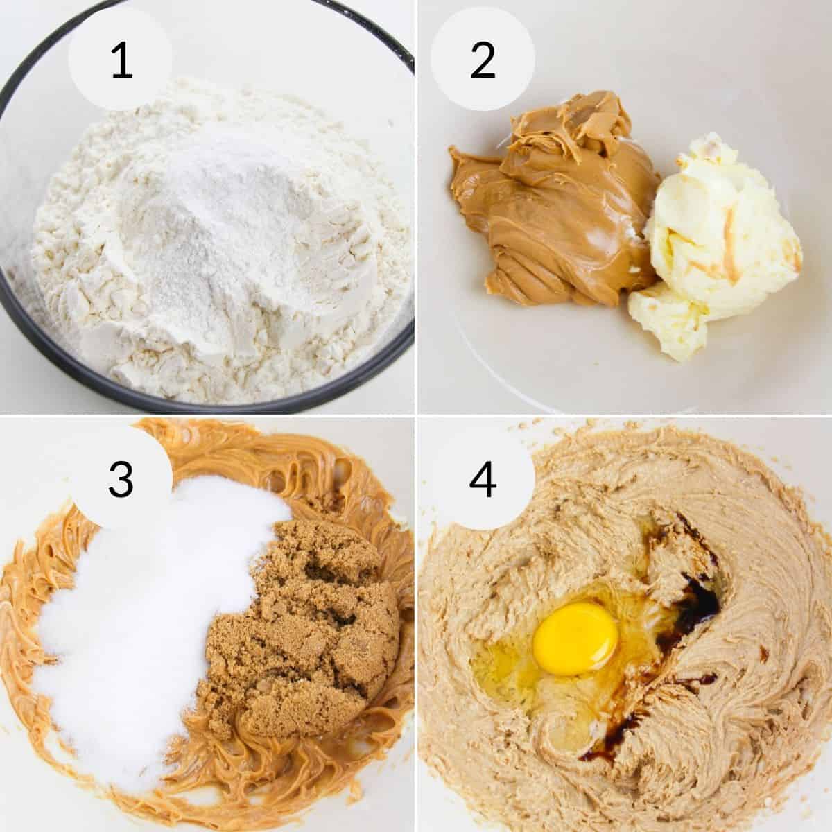 Mixing the wet and dry ingredient for the treat.