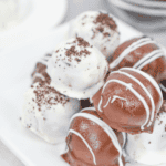 A plate of chocolate oreo cookie balls.
