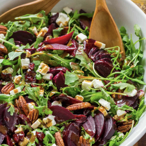Healthy and tasty arugula beet salad