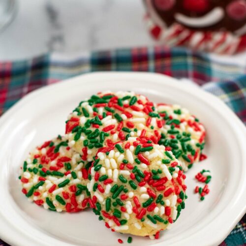 A tray of sprinkle cookies.