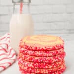 A stack of the swirled cookies.