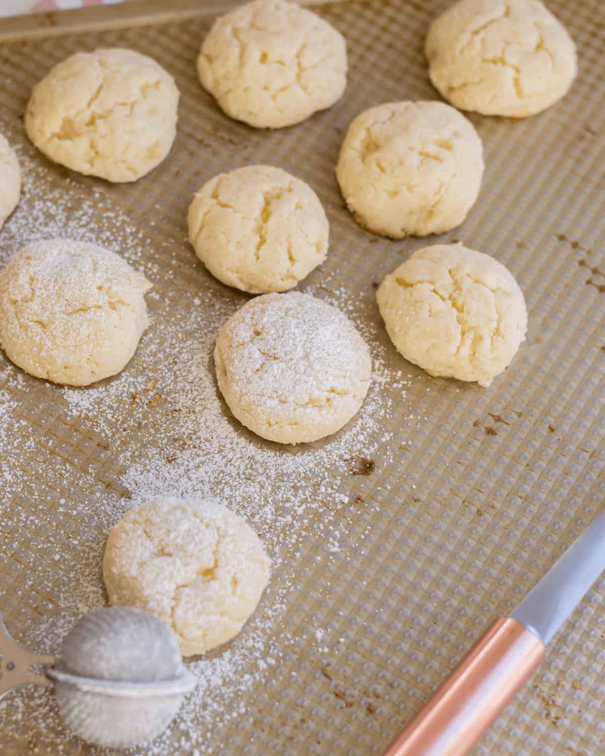 Cookies on a baking sheet.