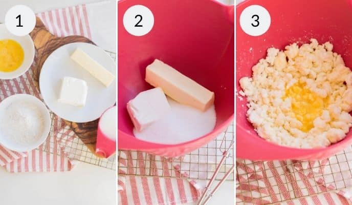 Mixing the cookie dough.