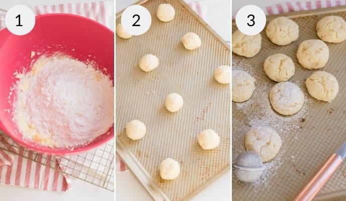 Forming the cookies and baking.