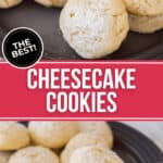 Two views of the cheesecake cookies.