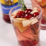 A close up view of the Christmas sangria.