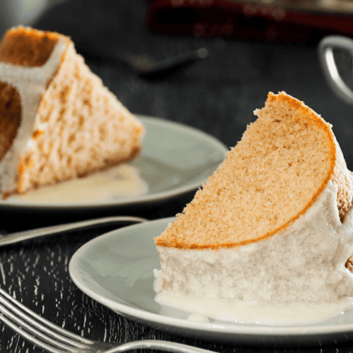 A slice of the cinnamon bundt cake.