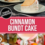 Two vies of the Cinnamon Bundt cake.