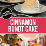 Two vies of the Cinnamon Bundt cake.