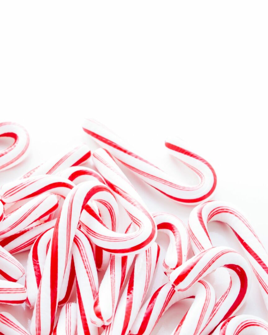Candy canes for the truffles.