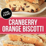 Two views of the cranberry orange biscotti.