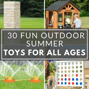 A collection of fun outdoor summer toys.