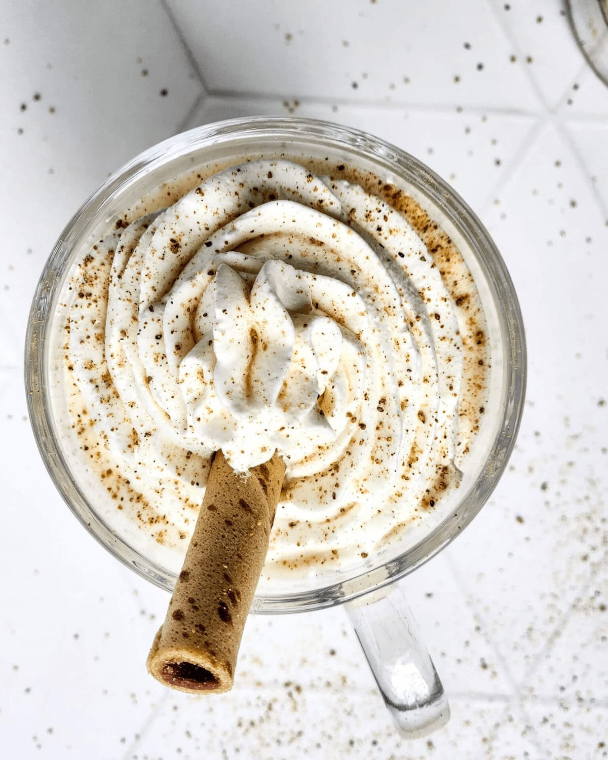 A view of the top of the McDonald copycat shake.