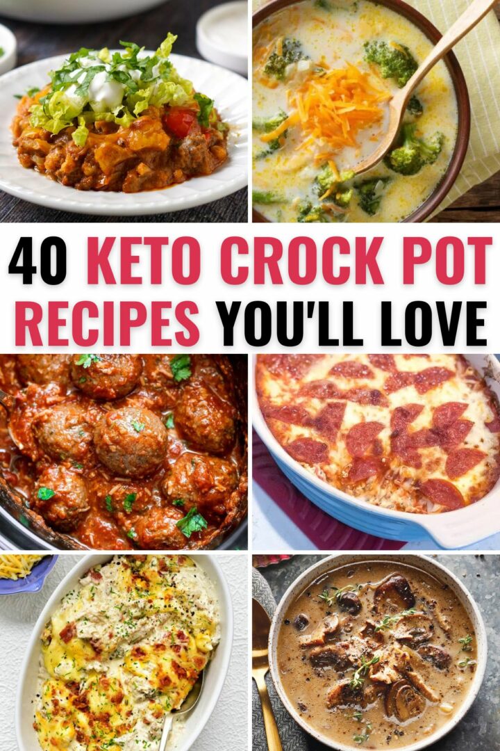 a collection of keto crock pot recipes