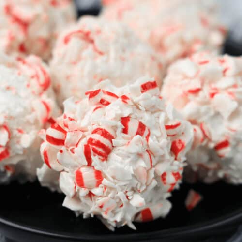 A plate of Mint oreo truffles.