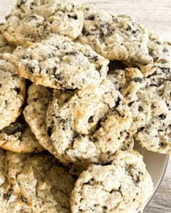 A stack of oreo cheesecake cookies.