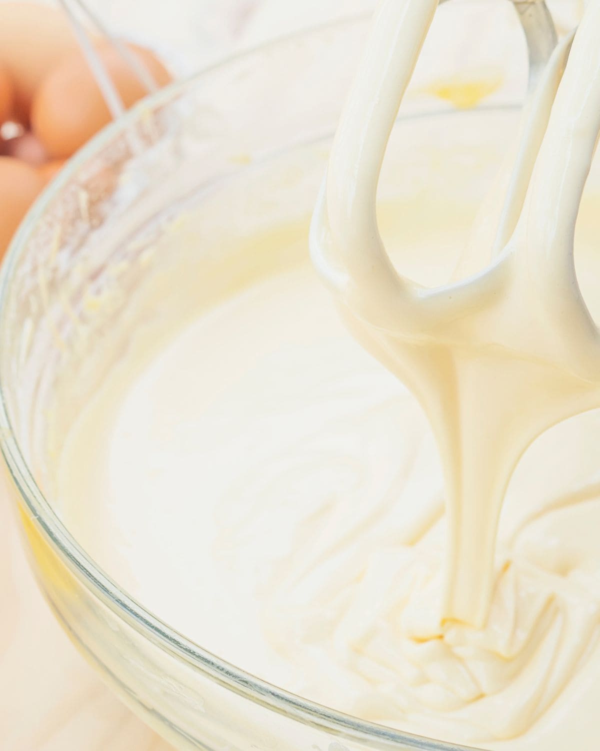 Mixing the cake batter.