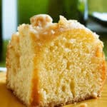 A slice of the rum soaked cake.