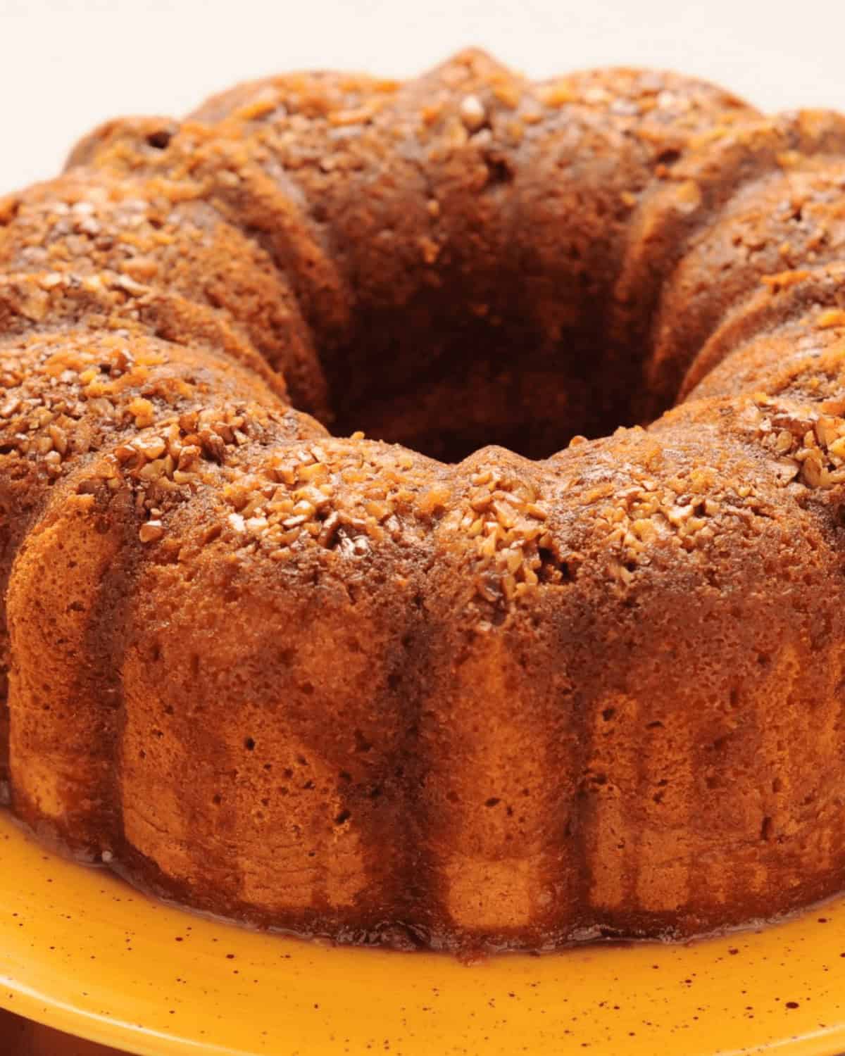 A close up on the finished bundt.