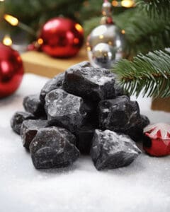 A stack of the coal candy.